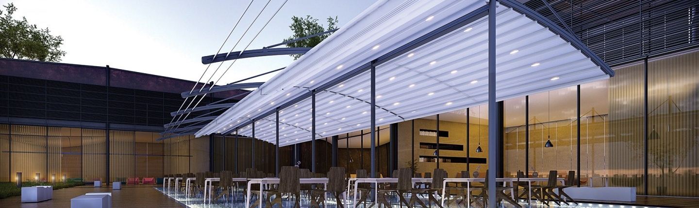 Hi-tech elhúzható ponyvás pergola